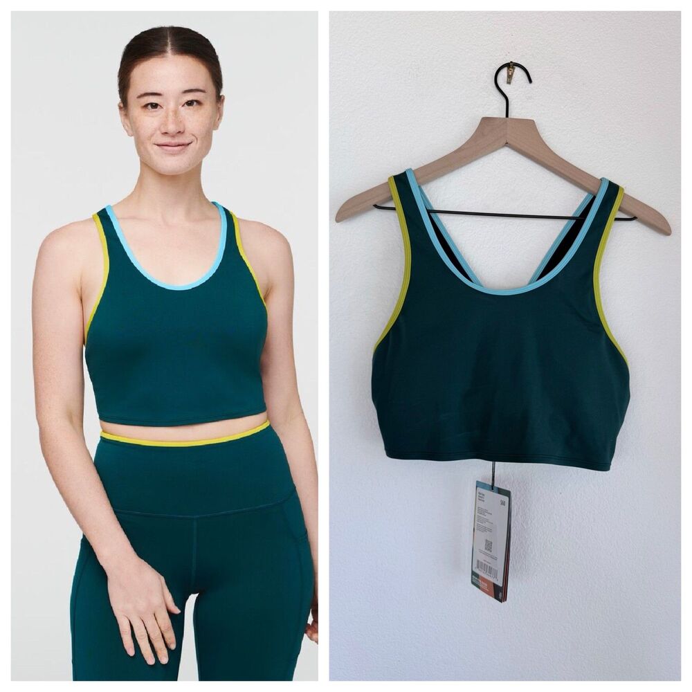 NEW Cotopaxi Women's Mari Crop Top with Sports Bra in Deep Ocean Teal Size Small